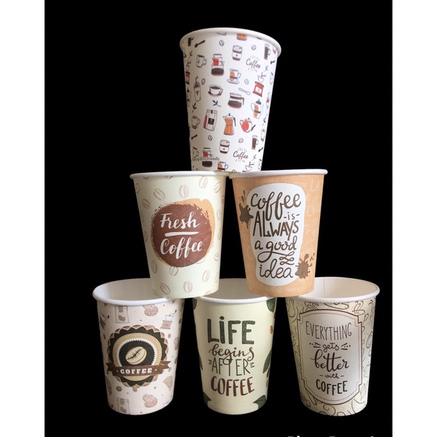 Jual Gelas Kopi Kertas/Paper Cup 8oz merek OKEY | Shopee Indonesia