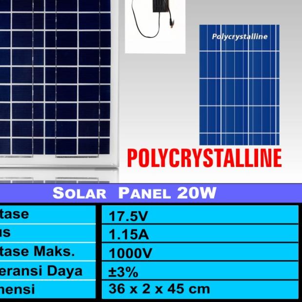 Jual solar panel/papan solar cell/panel surya 20wp | Shopee Indonesia