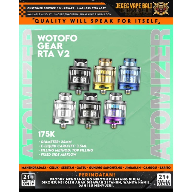 Jual RTA GEAR V2 by WOTOFO | Shopee Indonesia