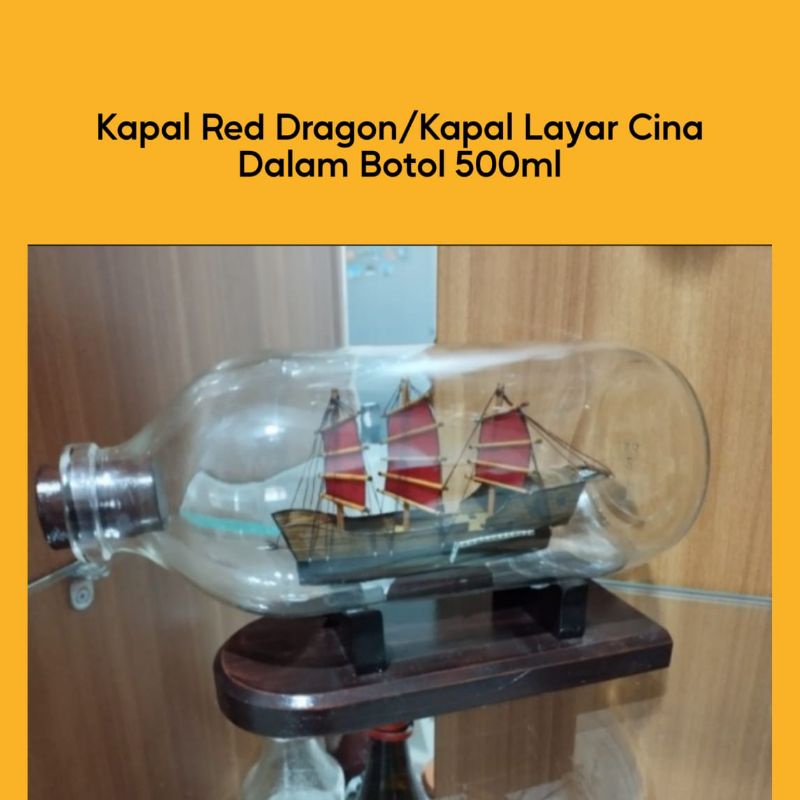 Jual Miniatur Kapal Layar Dalam Botol Red Dragon Kapal Cina Kerajinan Kapal Layar Hiasan