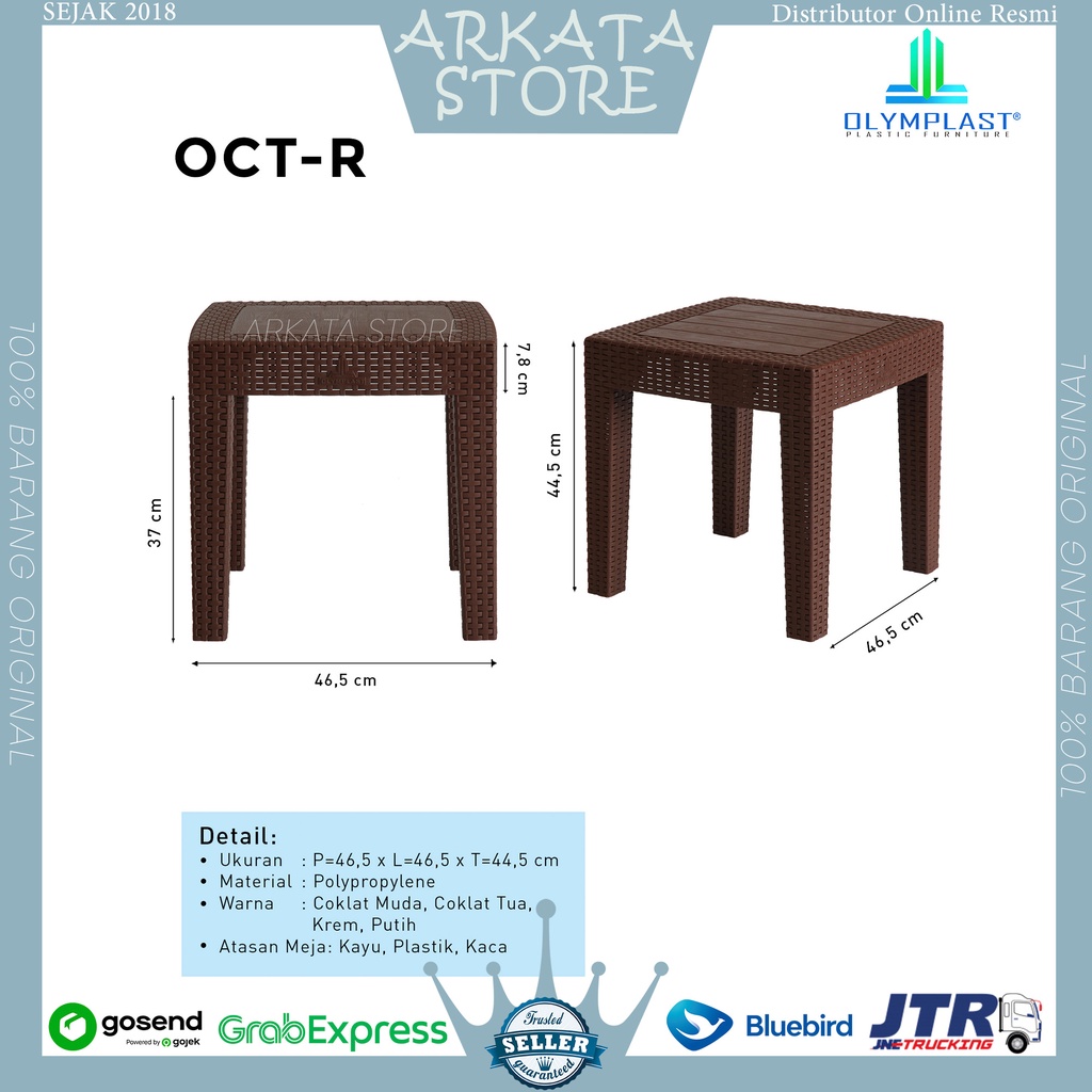 Jual 1 Set 2 Kursi Teras Plastik olymplast OL 209 + Meja Teras Rotan ...