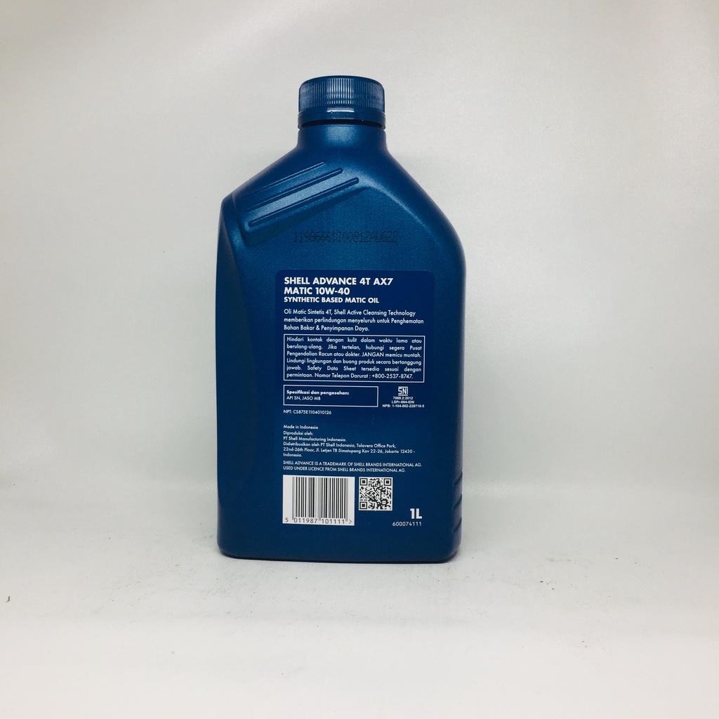 Jual OLI MESIN SHELL ADVANCE AX7 MATIC SYNTHETIC BASED SAE 10W-40 800ML ...