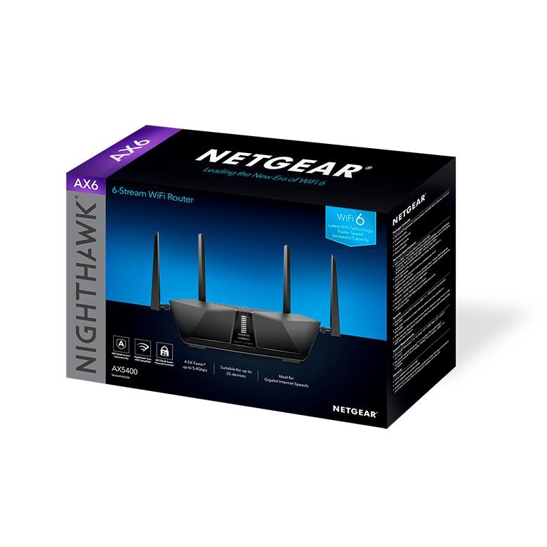 Jual Netgear RAX50 Nighthawk AX6 6-Stream AX5400 WiFi 6 Router Dual ...