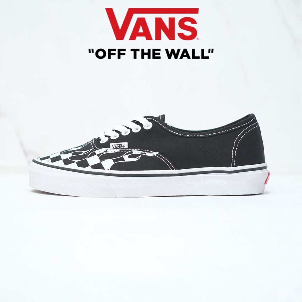 Vans Authentic Checkerboard Flame Black And White Original