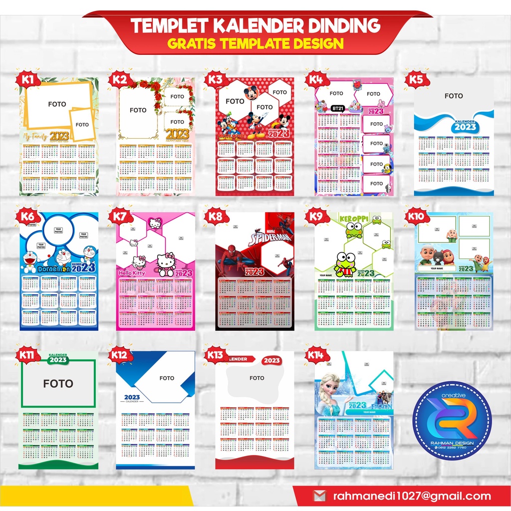 Jual KALENDER DINDING 2023 CUSTOM FREE DESAIN | Shopee Indonesia