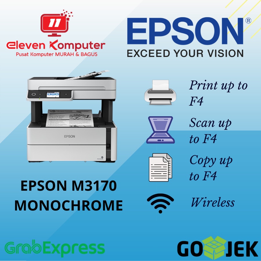 Jual Printer Epson M3170 Monochrome All In One Wifi Duplex Ink Tank
