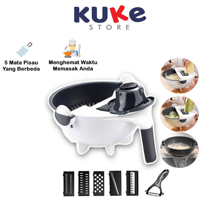 Jual Kuke Alat Parutan Set Baskom Multifungsi Alat Pemotong Sayur Dan Buah Baskom Saringan