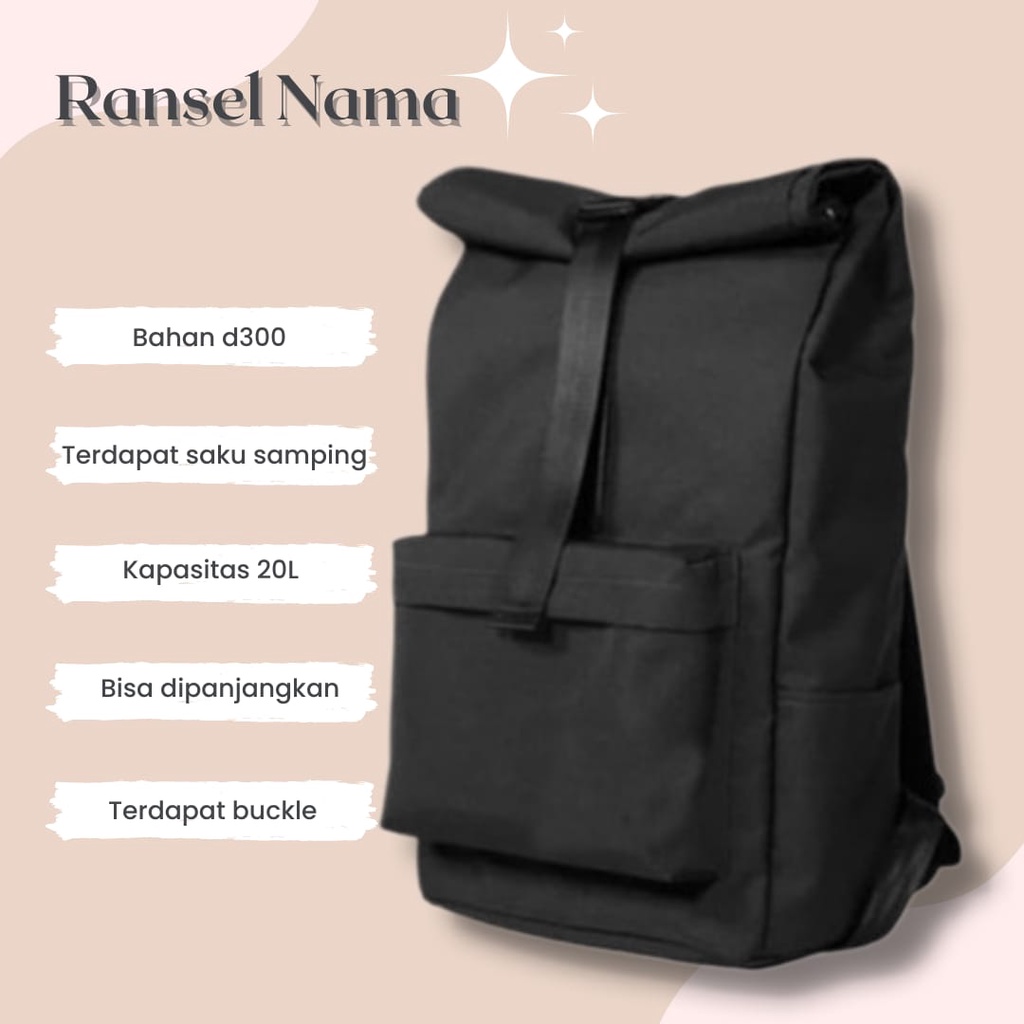 Jual TAS RANSEL ROLL TOP BACKPACK- TAS PRIA WANITA nama|TAS RANSEL PRIA