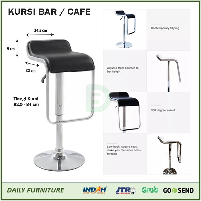 Jual Kursi Bar Hidrolik Kursi Cafe Stool Barstool Hidrolik Putar Kursi Dapur Minimalis Shopee