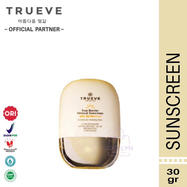 Jual TRUEVE True Barrier Mineral Sunscreen SPF 50+++ Dengan Japanese UV ...