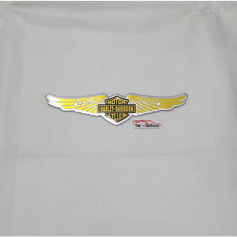 Jual Emblem Logo Harley Davidson Model Sayap Gold Ukuran Sedang