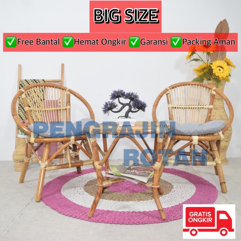 Jual Kursi Teras Rotan Momon Big Size Xl Bonus Bantal Duduk Shopee Indonesia 4964