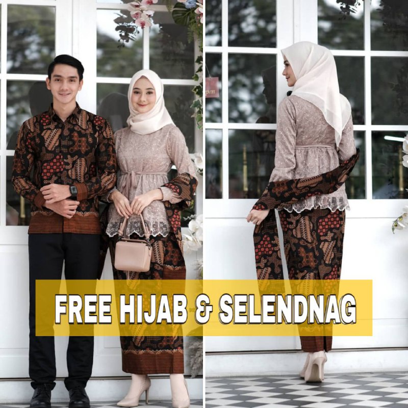 Jual Kebaya Wilona Free Hijab Kebaya Batik Couple Modern Kebaya Couple