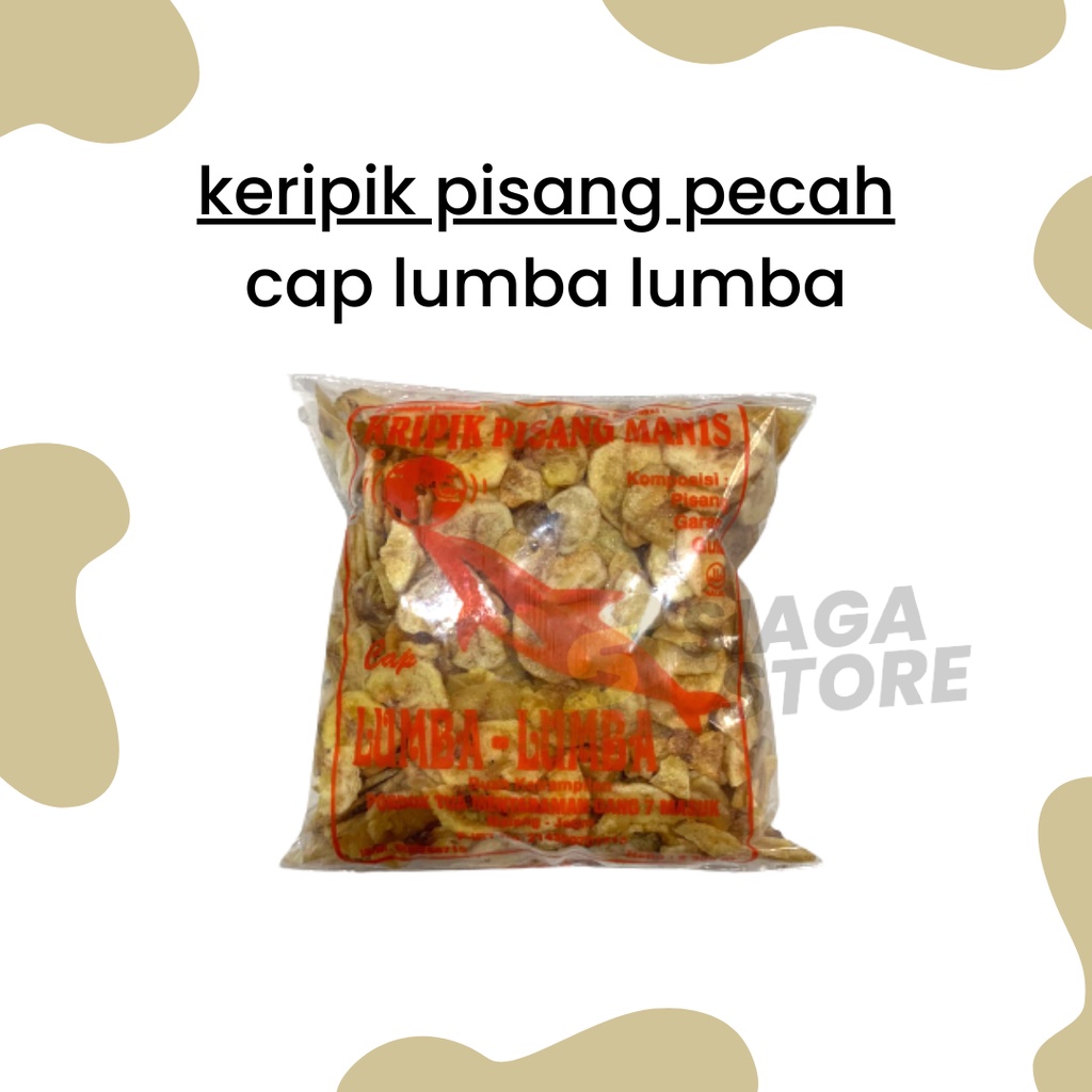 Jual Keripik Pisang Pecah Kepok Manis Lumba Lumba 300 Gram Asli Malang