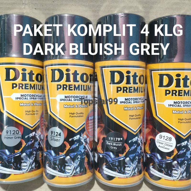 Jual Pilok Cat Diton Premium Paket Komplit 4 Kaleng Dark Bluish Grey Abu Abu Monyet 9179 Primer 0227