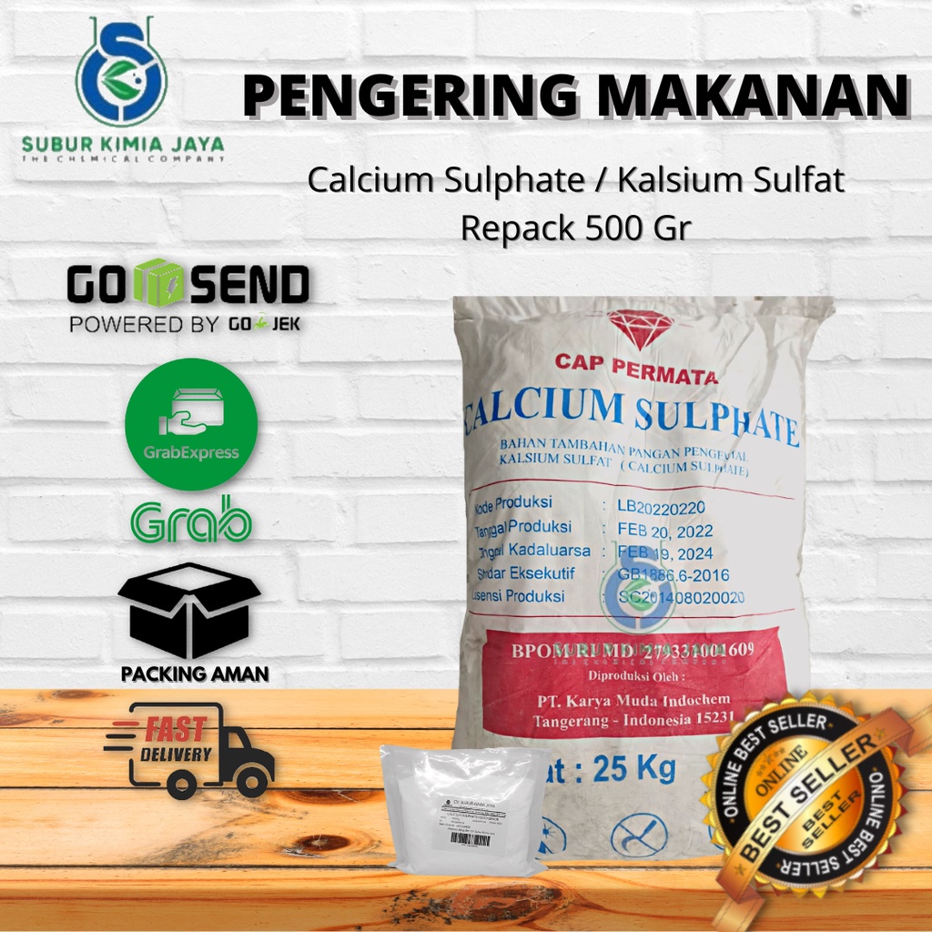 Jual Calcium Sulphate / Kalsium Sulfat / Calcium Sulfate Food Grade 500