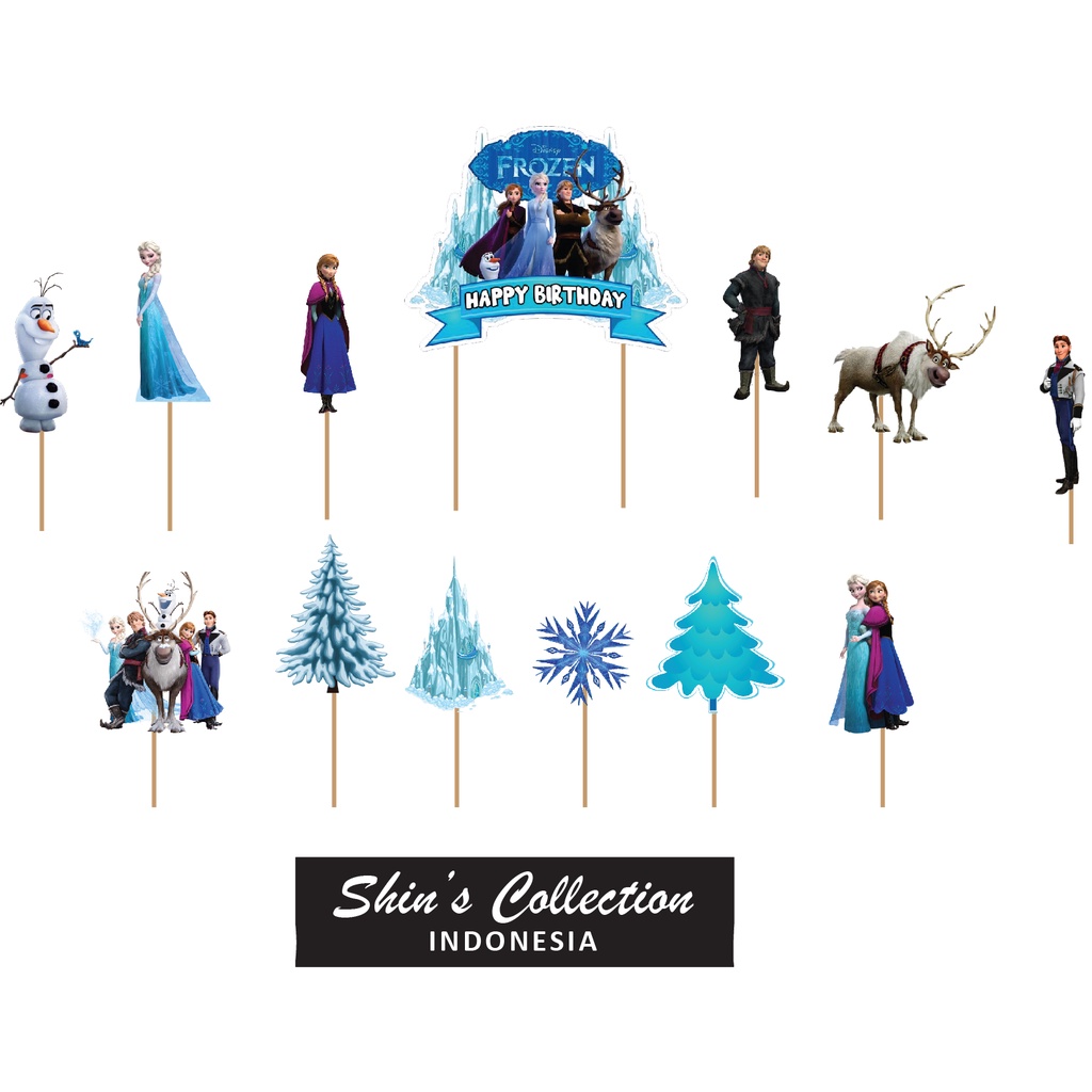Jual Cake topper Frozen New set isi 12 pc | Shopee Indonesia