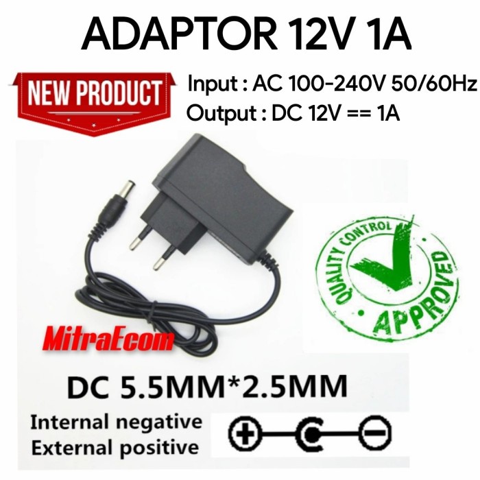 Jual ADAPTOR ADAPTER STB CCTV ROUTER MODEM 12V 1A POWER SUPPLY ( MURNI ...