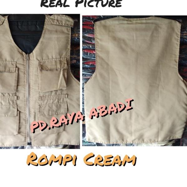 Jual Rompi lapangan / rompi cream / rompi outdoor / rompi mancing ...