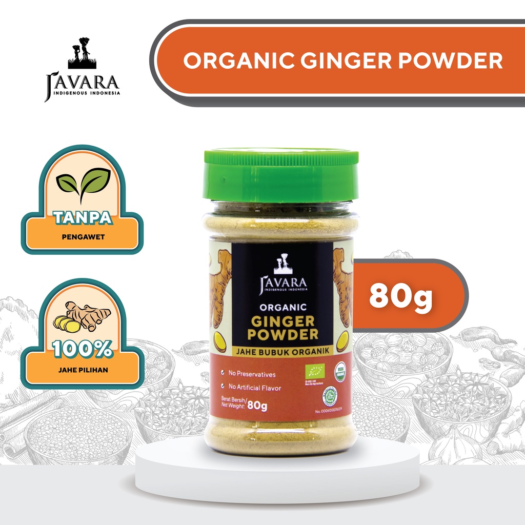 Jual Javara Organic Ginger Powder / Jahe Bubuk Organik 80g | Shopee ...