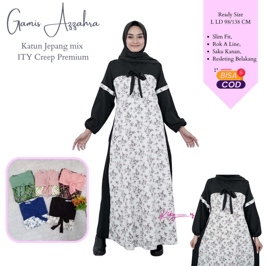 Jual Azzahra Gamis Abaya Fashion Muslim Katun jepang Tokai Mix ITY