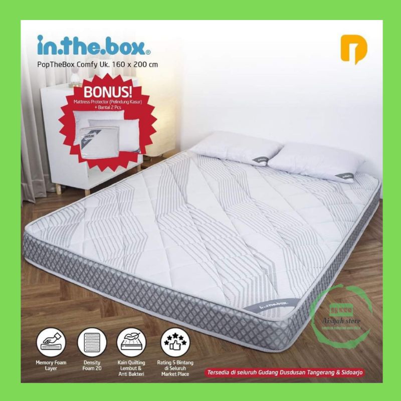 Jual Aisyah store Kasur InTheBox Free Bantal Matras Protektor 160