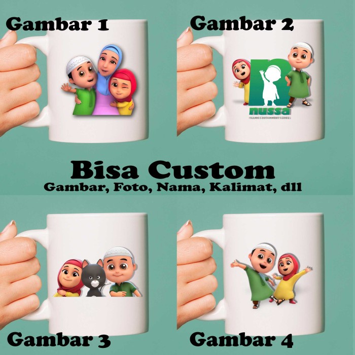 Jual Mug Nussa Rara Umma BISA CUSTOM Cetak Gelas Cangkir Kartun Anak ...