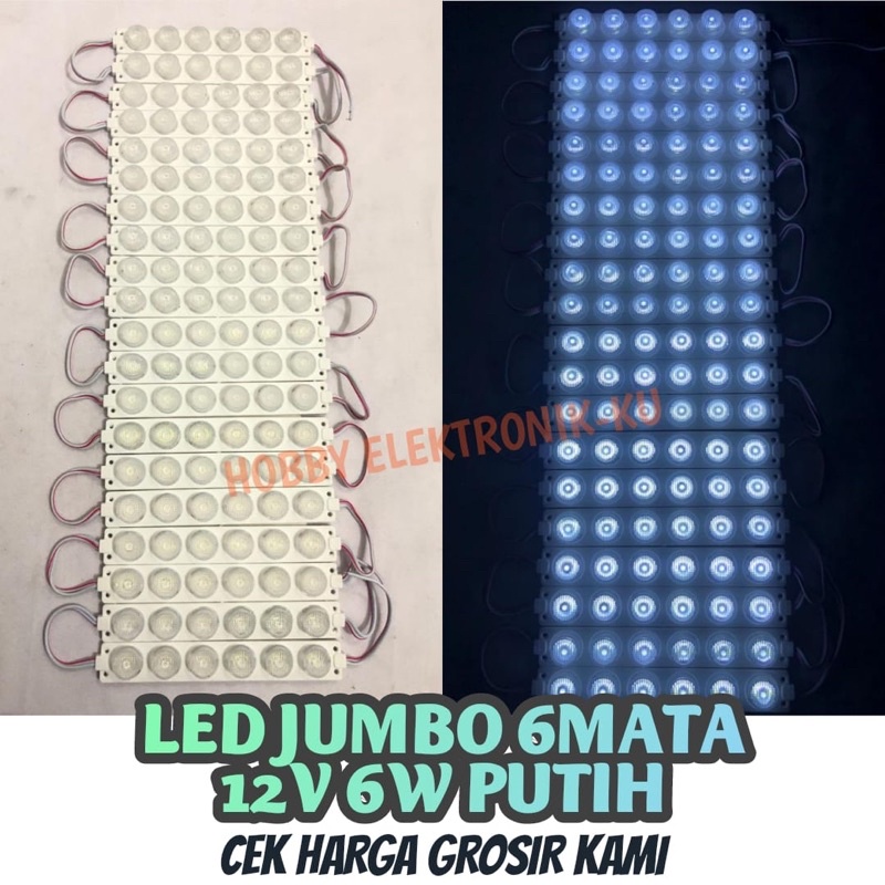 Jual LAMPU LED JUMBO 6MATA 12V 6W PUTIH | Shopee Indonesia