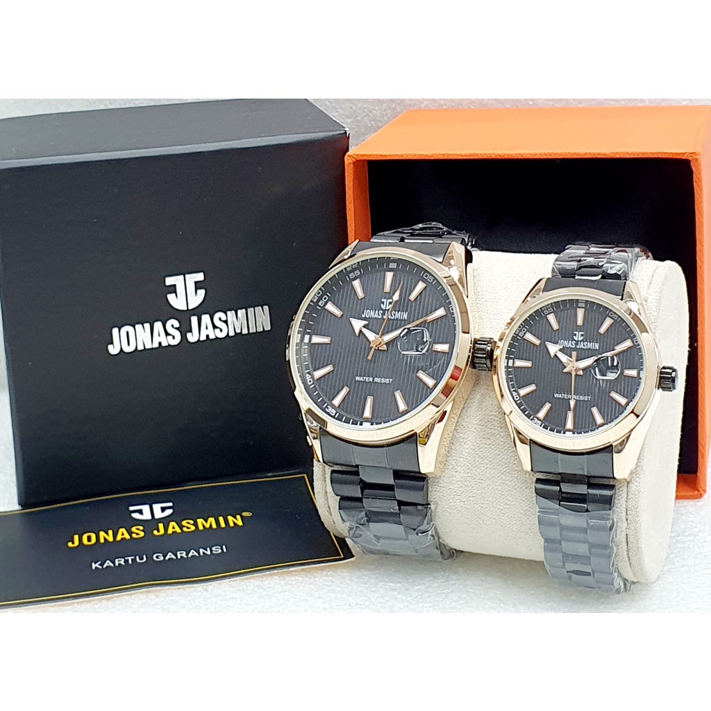 Jual Jam Tangan Couple Jonas Jasmin 3114 Analog Pria Wanita Rantai