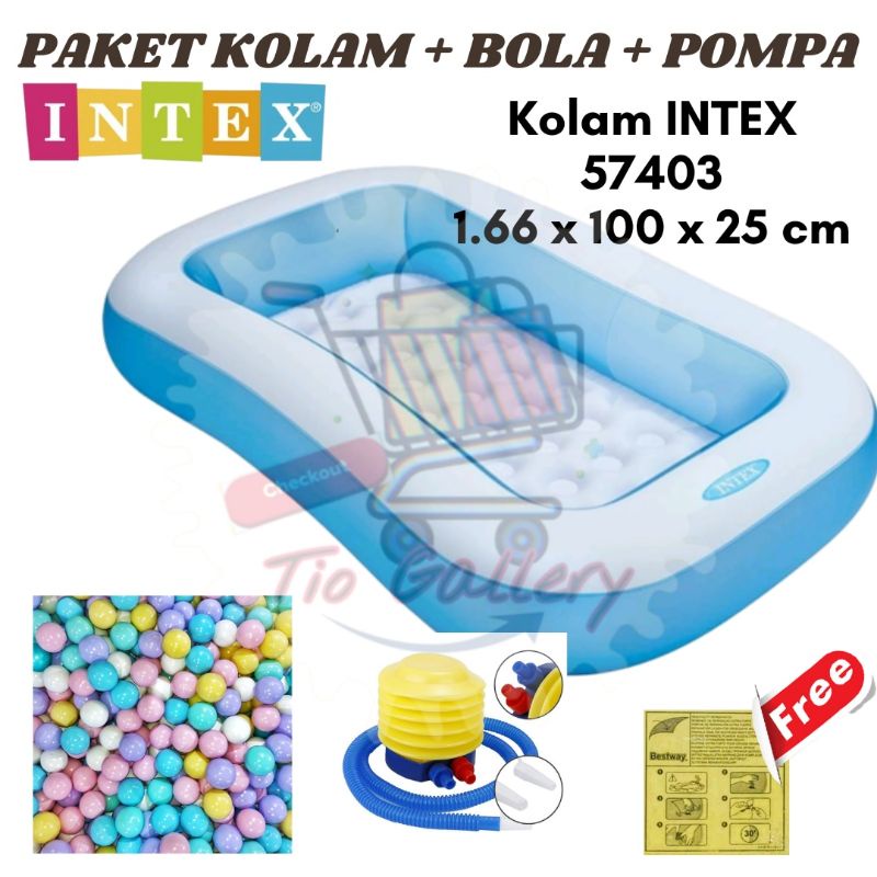 Jual Kolam Renang Anak INTEX 57403 ukuran 166cm x 100cm x 25cm | Paket ...