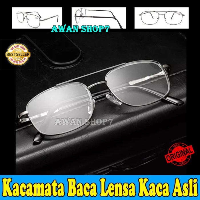 Jual Kacamata Baca Plus Model Titanium Lensa Kaca Asli Pria Dan Wanita New Khasiat Joss