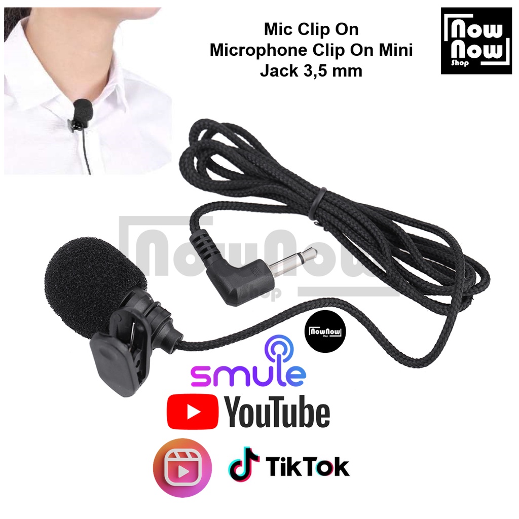 Jual Microphone Mic Clip On Mini Jack 3.5mm PC Notebook Laptop HP