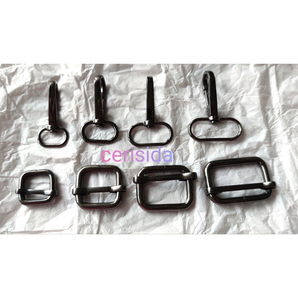 Jual MATERIAL KAIT DAN RING GESER WARNA BLACK NIKEL/BN ( HARGA PER 1 ...
