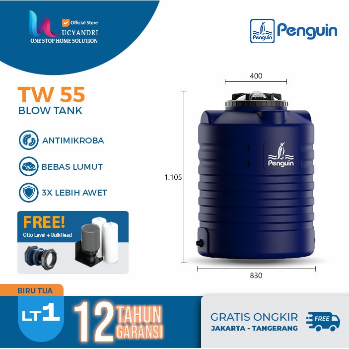 Jual Harga Tangki Air Toren Air Tandon Air Penguin Tw 55 Terbaru Shopee Indonesia 2046