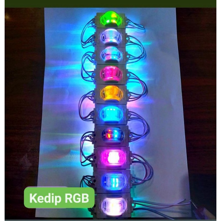 Jual lampu led 1 mata lensa cembung rgb warna warni 12 - 24 volt ...