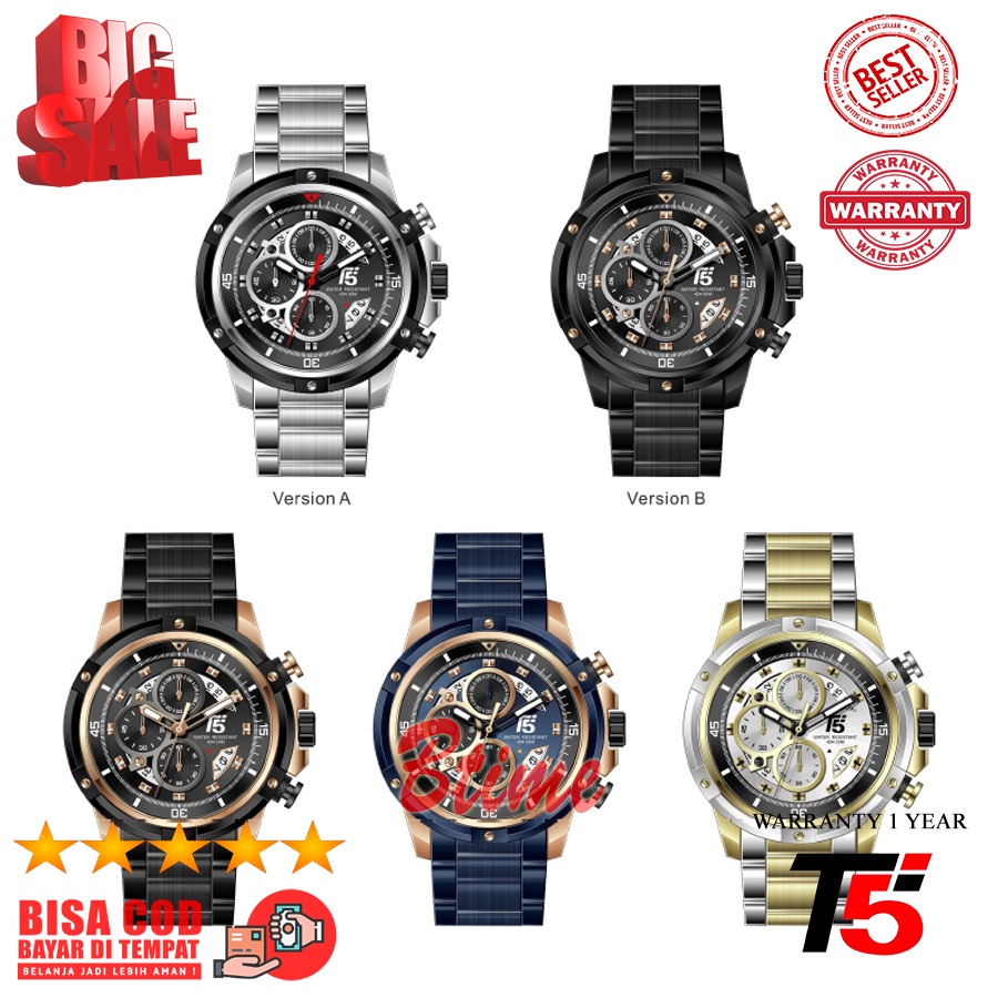 Jual New Arrival!! Jam Tangan Pria T5 3804 H3804 T5 H3804G Quartz