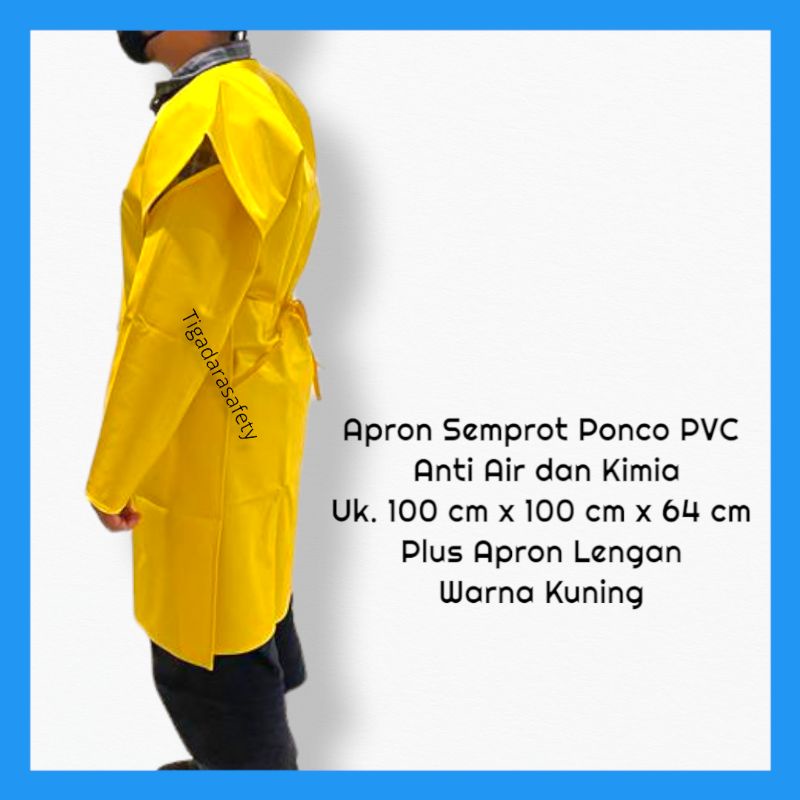 Jual Apron Semprot Ponco PVC Plus Apron Lengan PVC Anti Air dan Anti ...