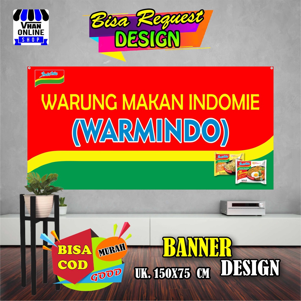 Jual Spanduk Banner Warung Makan Indomie Warmindo Keren Simple Shopee Indonesia 8057