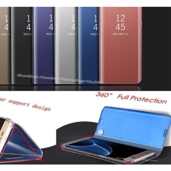 Custodia Per Honor 50 Con Specchio E Flip Cover, Traslucida E Con Supporto, Anti Graffio, Colore Oro - 2