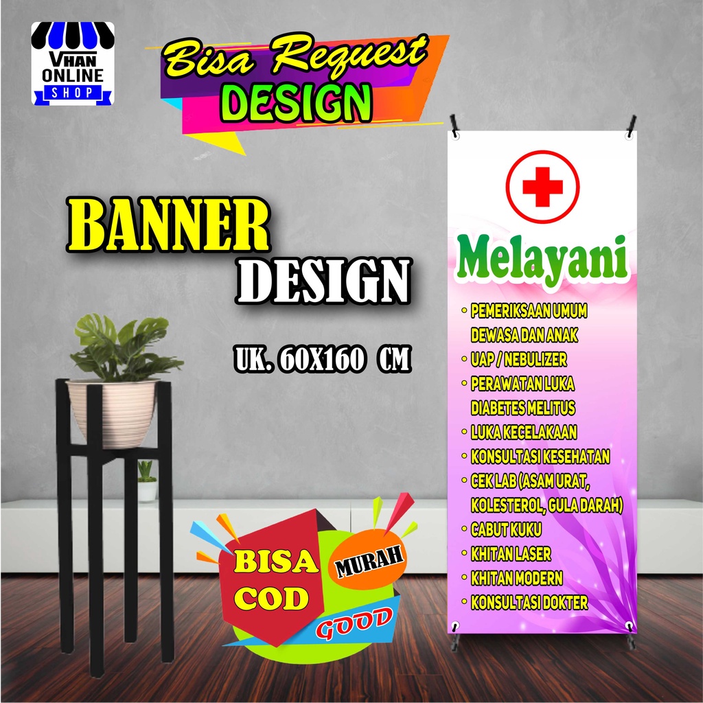 Jual Spanduk Banner Layanan Pemeriksaan Dokter Keren Simple Shopee