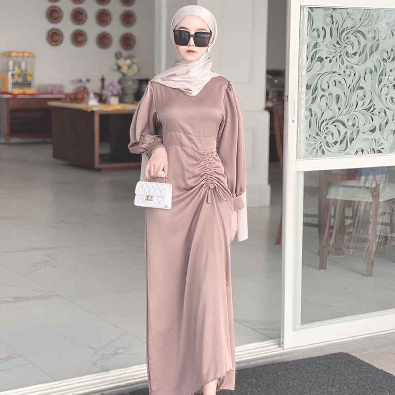 Jual Gamis Serut Satin Dress Serut Kondangan Bridesmaid Shopee