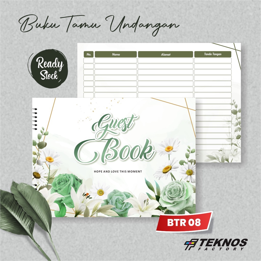 Jual WEDDING GUEST BOOK / BUKU TAMU UNDANGAN PERNIKAHAN READY BTR 08