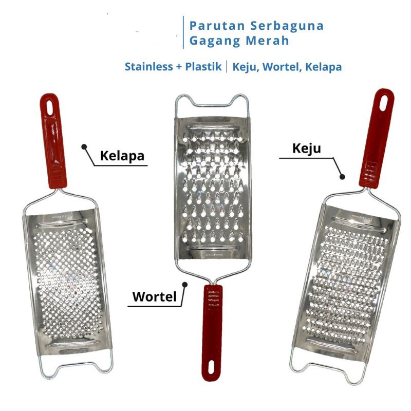 Jual Parut Kelapa Stainless Gagang Merah Parudan Jahe Kunyit Bumbu ...