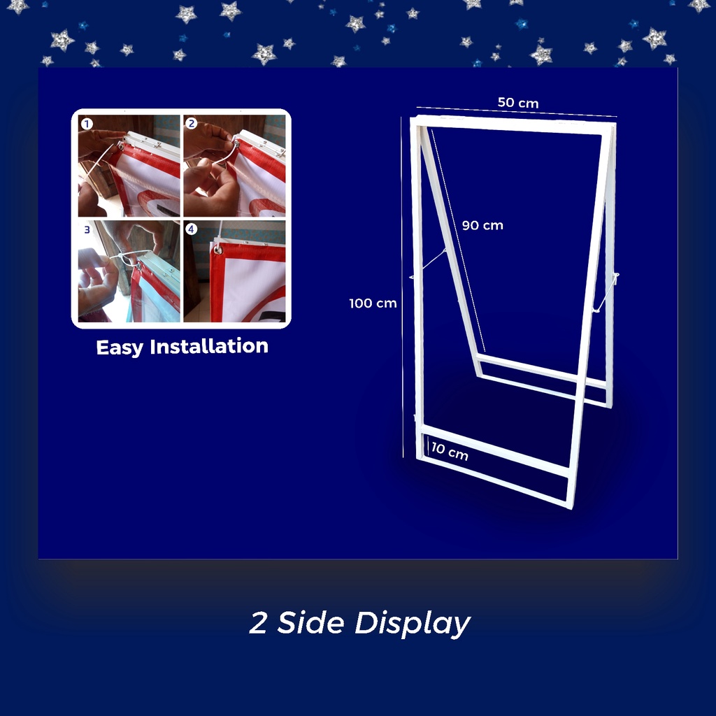 Jual Standing Sign Banner 50 x 100 cm (2 Side) Besi Hollow | Shopee ...