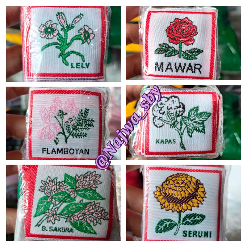 Jual ( HARGA 1pc/Ecer ) REGU PRAMUKA Nama² BUNGA ( WOVEN ) | Shopee ...