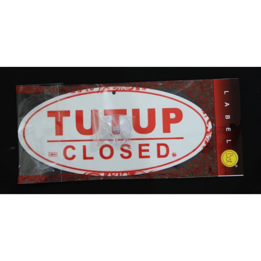 Jual PAPAN LABEL AKRILIK TULISAN BUKA/TUTUP GANTUNG OVAL BESAR | Shopee ...