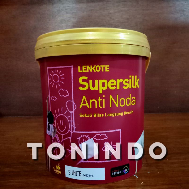 Jual Cat Tembok Lenkote Supersilk Anti Noda Super White Galon 25kg Shopee Indonesia 0467