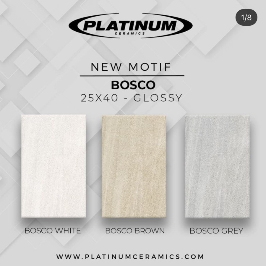 Jual KERAMIK DINDING PLATINUM 25X40 BOSCO BROWN / BOSCO WHITE / BOSCO ...