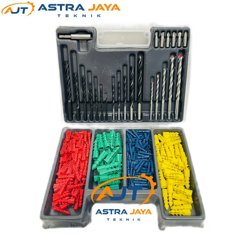 Jual Mata Bor Set Besi Kayu Tembok Obeng 300pcs Bit Drill Combination ...