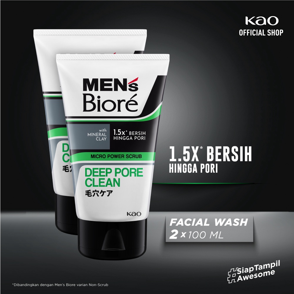 Jual Men's Biore Micro Scrub Sabun Muka Pria Untuk Kulit Kusam Deep